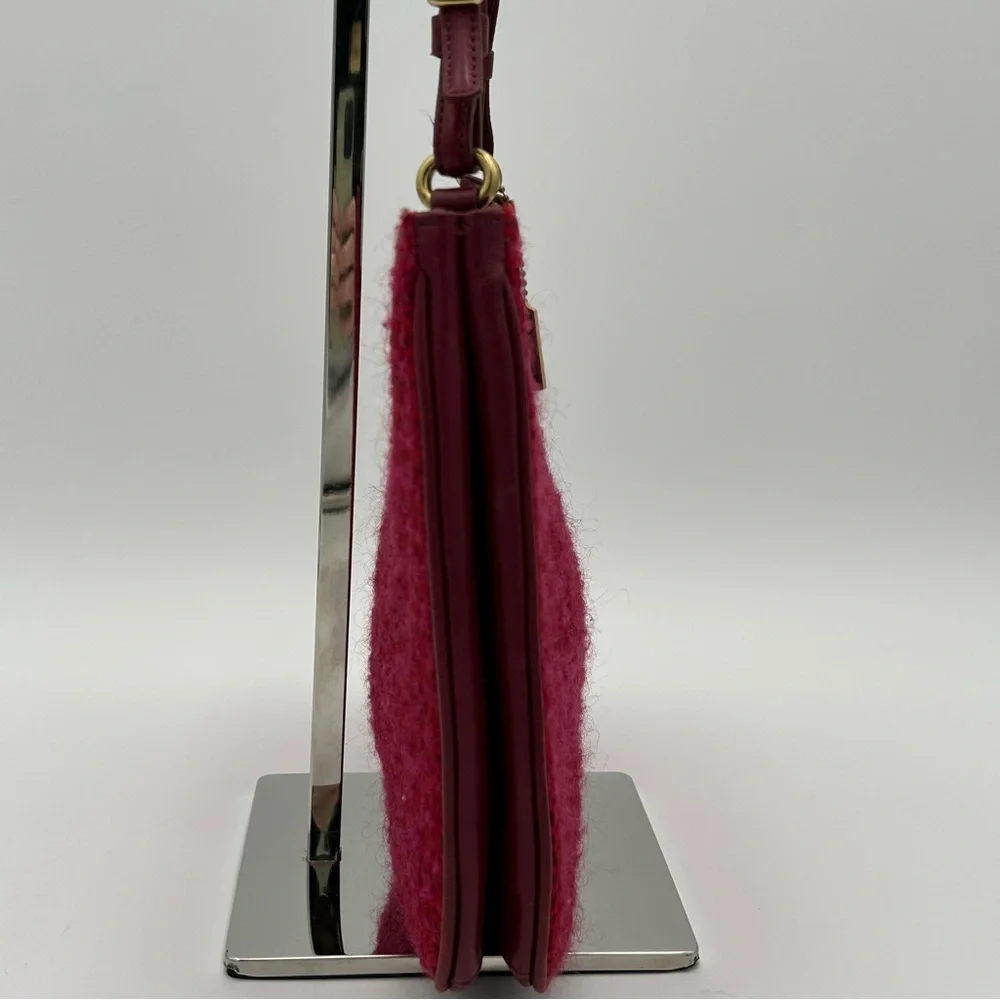 Vintage Coach Y2K Magenta Tweed Shoulder Bag - Picture 5 of 16
